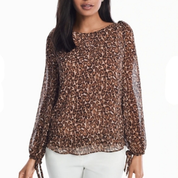 White House Black Market Tops - WHBM | Leopard Print Blouse